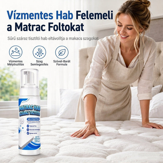 🛏️ Öblítés nélküli habzó matrachabtisztító permet – Száraz tisztítás és folteltávolító matracokhoz ✨