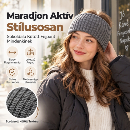🏃‍♀️🌿 Kényelmes széles sportfejpánt bordázott kötött anyagból – Légáterő, nem húzza a hajat 💪🌸