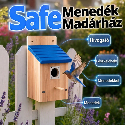 🐦 Időjárásálló kültéri fa madárház – Tartós, védett, kerti dekoráció ✨