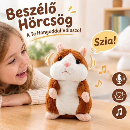 🐹 Utolsó napos akciós ár – Beszélő hörcsög plüss, minden szavadat ismétli ✨