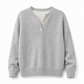 👚 Alkalmi ál-kétrészes V-nyakú kötött pulóver – Gombokkal, elegáns, kényelmes ✨