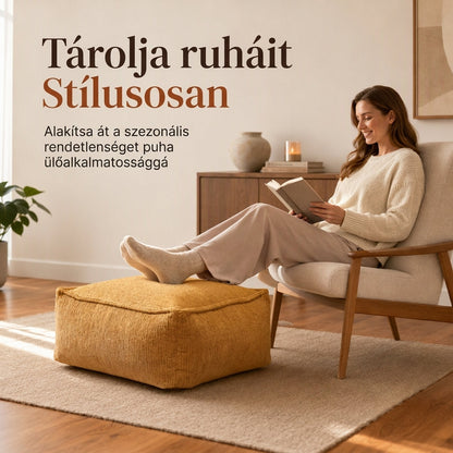 🎁 2026 Új érkezés – 49% kedvezmény! Tárolós zsámolyhuzat – 100 kg terhelés, cipzárral ✨