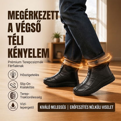 👟🌟 Férfi plüss bélésű csúszásmentes gyaloglócipő – Meleg, kényelmes, stabil 📦