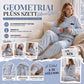 🍂 Geometrikus dombornyomott plüss szett – Időtlen kényelem, könnyed stílus minden alkalomra ✨