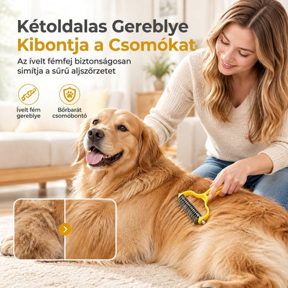 🐾 Állati bontó fésű és szőrellenőrző kefe – Kutyáknak és macskáknak, hatékony ápolás ✨
