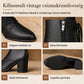 👢 Női vintage brit stílusú fűzős bokacsizma – Hegyes orr, közepes kockasarok ✨