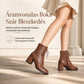 👢 Női vintage brit stílusú fűzős bokacsizma – Hegyes orr, közepes kockasarok ✨