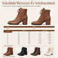👢 Női vintage brit stílusú fűzős bokacsizma – Hegyes orr, közepes kockasarok ✨