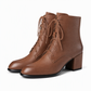 👢 Női vintage brit stílusú fűzős bokacsizma – Hegyes orr, közepes kockasarok ✨