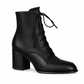 👢 Női vintage brit stílusú fűzős bokacsizma – Hegyes orr, közepes kockasarok ✨