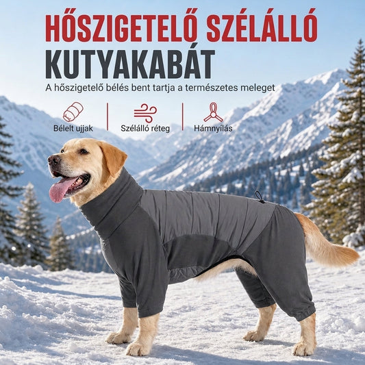 🐕 Vízálló szélálló téli kutyakabát – Vastagon bélelt, meleg, állítható magas gallérral ✨