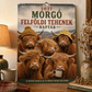 🐮🐄 2027-es Grumpy Highland Cows A4-es fali naptár – Mord skót tehenek, humoros falinaptár 📅