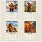 🐮🐄 2027-es Grumpy Highland Cows A4-es fali naptár – Mord skót tehenek, humoros falinaptár 📅