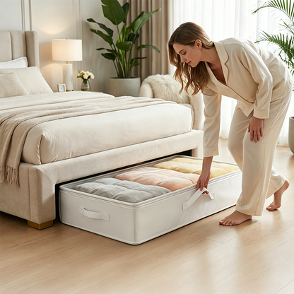🛏️ Összecsukható ágy alatti tárolózsák cipzáras fedéllel – Helytakarékos, praktikus ✨