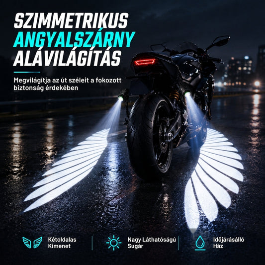 🏍️ Motorkerékpár LED angyalszárnyas földi kivetítő lámpa – Látványos, biztonságos ✨