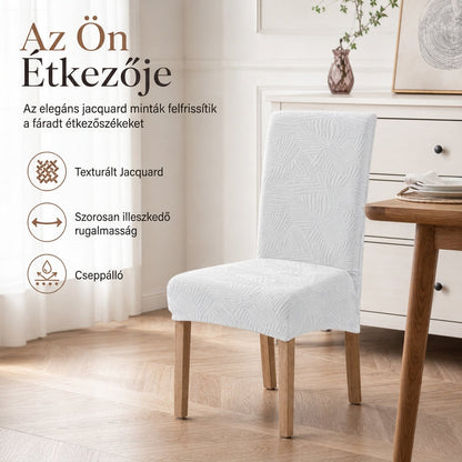 🪑 Vízlepergetős középmagas étkezőszék-huzat – Fenyőlevél mintával, folt- és karcolásálló ✨