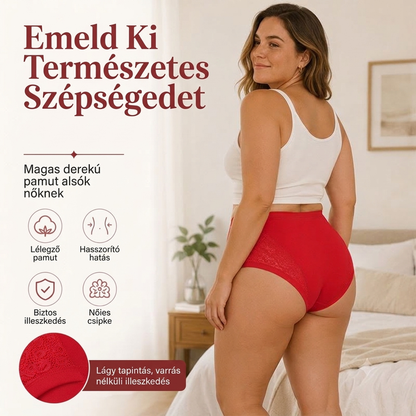 ✨1+2 ingyen 💕 Plus Size magas derekú pamut szivárgásgátló bugyi – Egész napos kényelem ✨