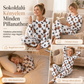 👚 Női puha tej selyem pizsama szett – Hosszú ujjú felső és nadrág, alkalmi otthoni viselet ✨